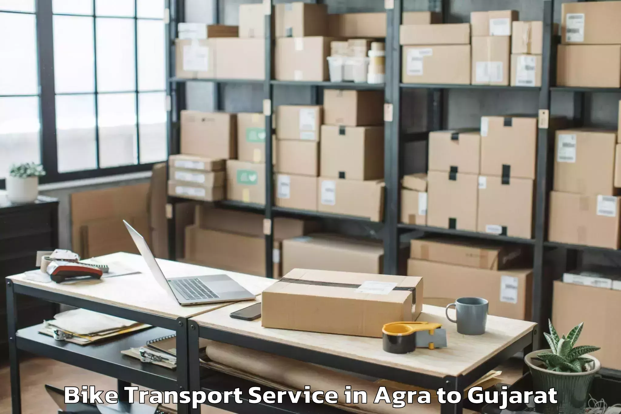 Top Agra to Dhansura Bike Transport Available